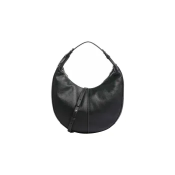 Furla Leather Hobo Bag Handbag Shoulder Bag Women's Black