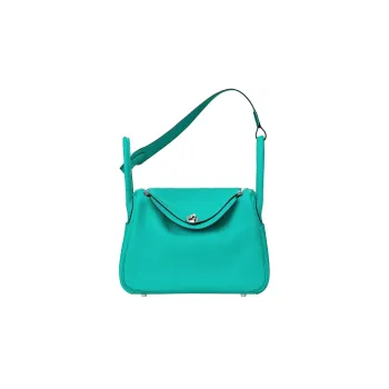 HERMES Lindy Swift Calfskin Calfskin Handbag Shoulder Bag Women's 7FBleu Paon Peacock Blue