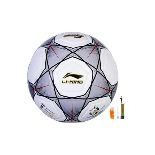 LiNing Size 4 Soccer TPU Machine Stitched Soccer Ball Unisex White/Black/Gray