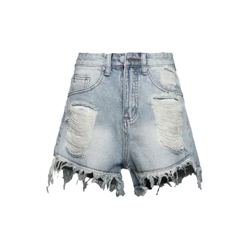 FOREVER 21 Denim Shorts Women's Washed Blue