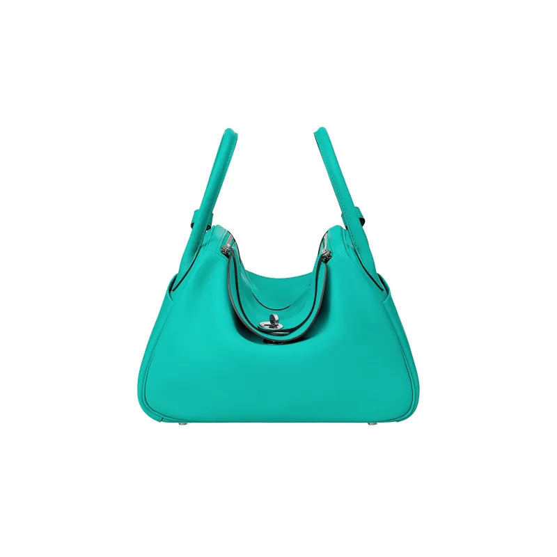 HERMES Lindy Swift Calfskin Calfskin Handbag Shoulder Bag Women's 7FBleu Paon Peacock Blue-1