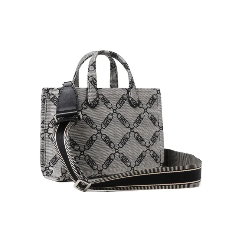 MICHAEL KORS Gigi Jacquard Tote Bag Shopping Bag Handbag Small Size Women's Gray & Black-1