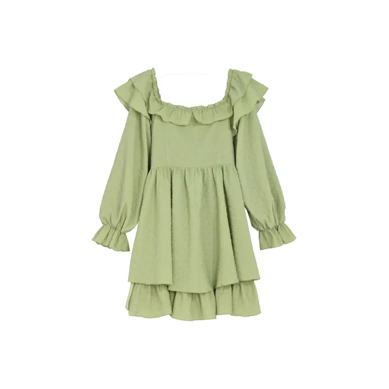 SNBL Forest Women's Tribe X Disney Co-brand Long-Sleeved Dresses Women's Green-1