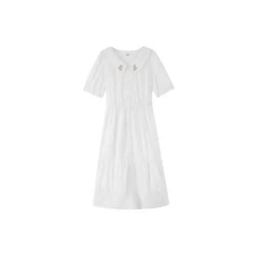 Inman Short-Sleeved Dresses Women's White