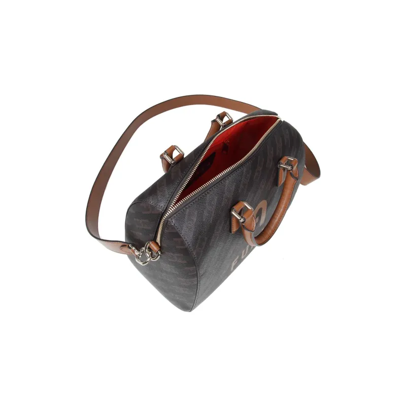 Furla Monogram Collection Leather Boston Bag Shoulder Bag Crossbody Bag Handbag Women's Coffee-3