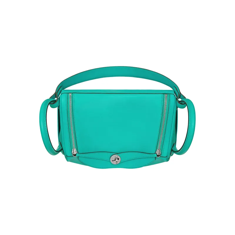 HERMES Lindy Swift Calfskin Calfskin Handbag Shoulder Bag Women's 7FBleu Paon Peacock Blue-3