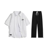 Matching Set (White Top and Black Pants)