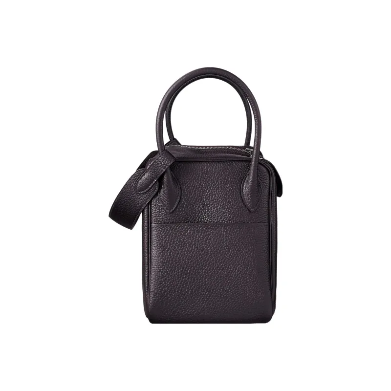 HERMES Lindy Taurillon Clemence Leather Handbag Shoulder Bag Women's 3W Prunoir Dark Reddish Purple-2