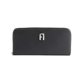 Furla Moon Leather Zip Closure Wallet Regular Women's Black