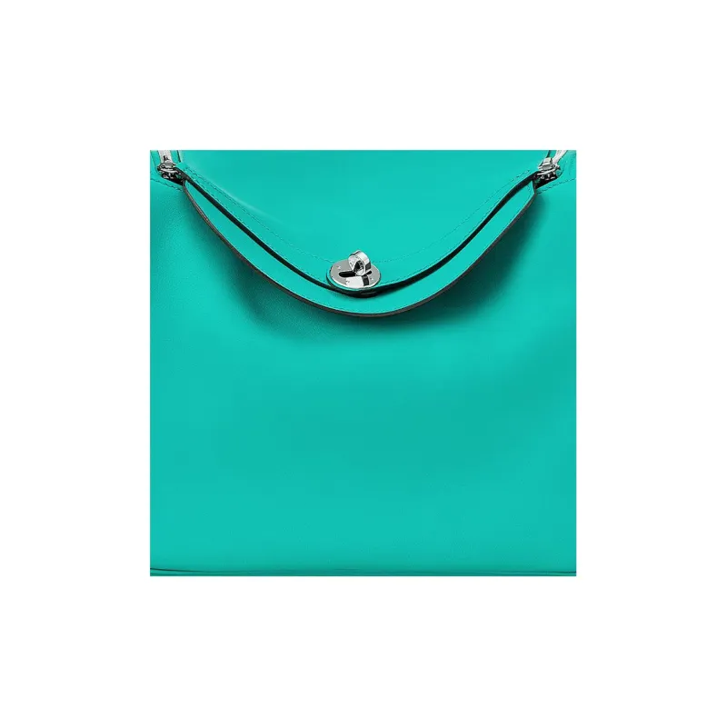 HERMES Lindy Swift Calfskin Calfskin Handbag Shoulder Bag Women's 7FBleu Paon Peacock Blue-4