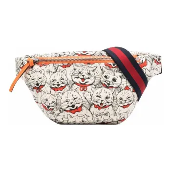 GUCCI Cotton One Shoulder Crossbody Sling Bag Kids' Bag Fanny Pack Kids' White