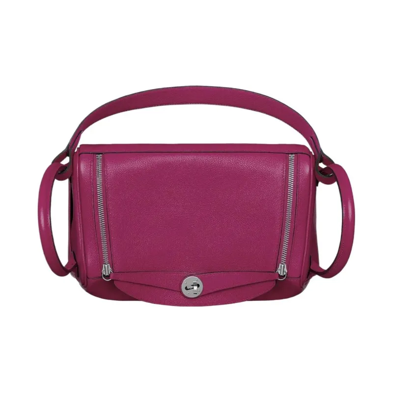 HERMES Lindy Evercolor Calfskin Handbag Shoulder Bag Women's L3 Rose Pourpre Purple Rose-3