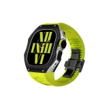 Titanium Alloy Black Case ◇ Fluorescent Green Strap
