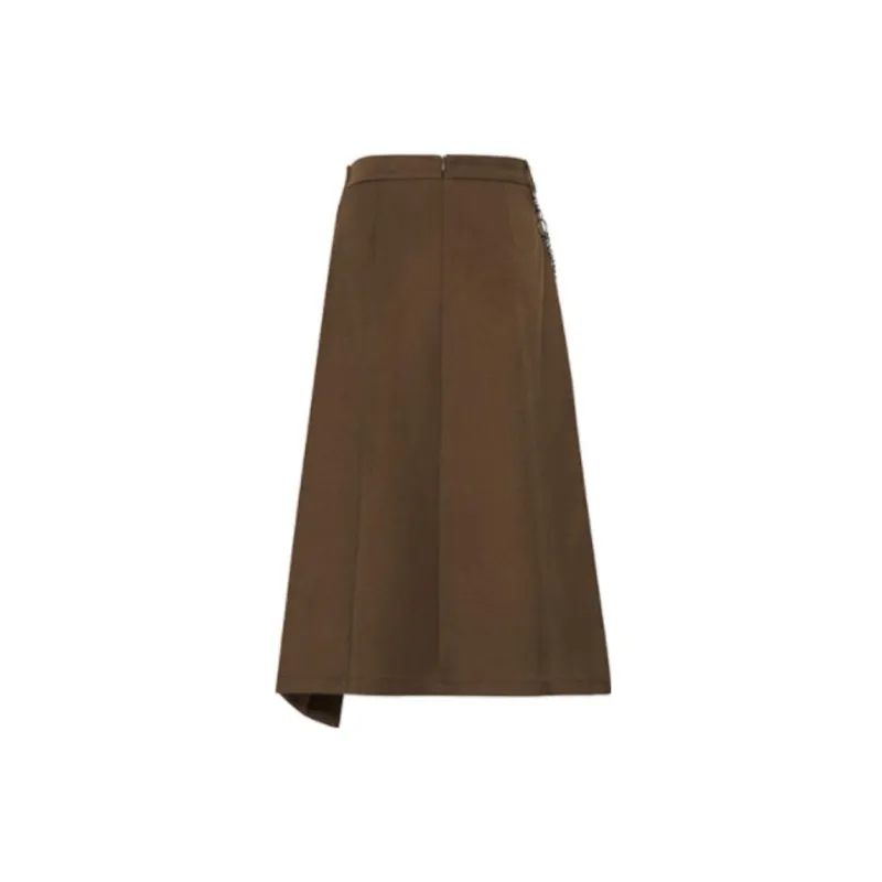 MEIYANG Casual Long Skirts Women's Walnut-1