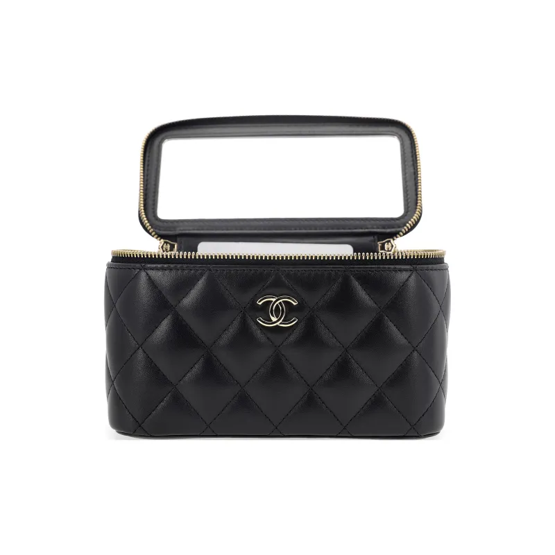 CHANEL Sheepskin Box Bag, Shoulder Bag, Crossbody Bag, Handbag Regular Women's Black-3