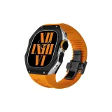 Titanium Alloy Black Case ◇ Orange Strap