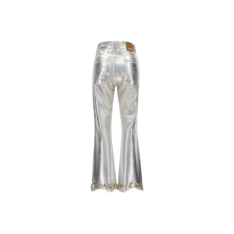 Jacquemus Jeans Women's Silvery White-1