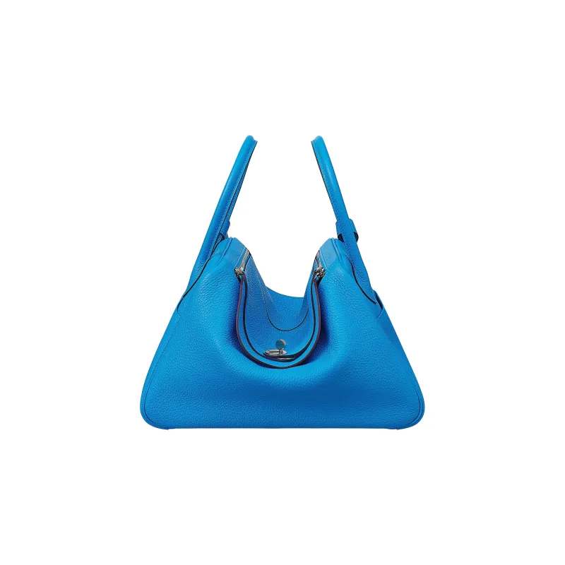 HERMES Lindy Clemence Bullock Leather Handbag Shoulder Bag Women's B3 Bleu Zanzibar Tanzanian Blue-1