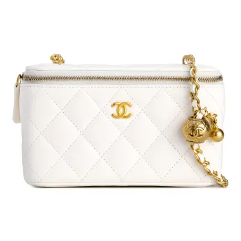 CHANEL Sheepskin Box Bag, Shoulder Bag, Crossbody Bag Regular Women's White