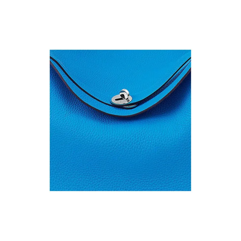 HERMES Lindy Clemence Bullock Leather Handbag Shoulder Bag Women's B3 Bleu Zanzibar Tanzanian Blue-4