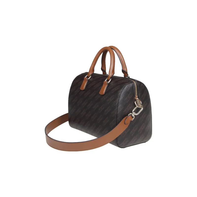Furla Monogram Collection Leather Boston Bag Shoulder Bag Crossbody Bag Handbag Women's Coffee-2