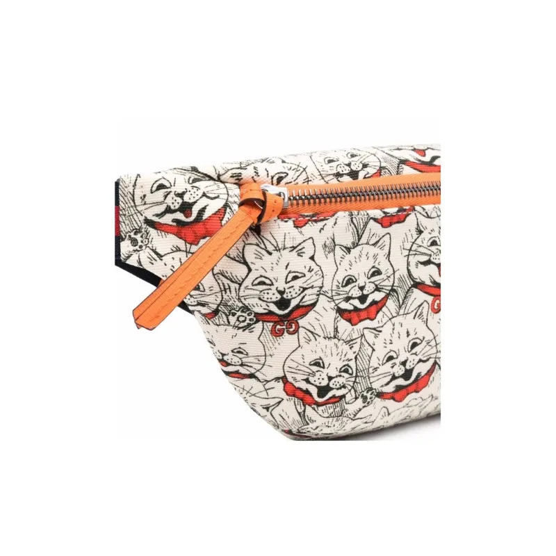 GUCCI Cotton One Shoulder Crossbody Sling Bag Kids' Bag Fanny Pack Kids' White-3