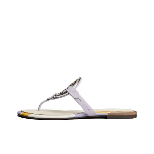 TORY BURCH Miller Stylish Sandals Women's Beige Purple