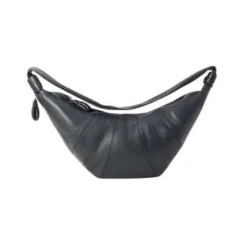 Lemaire Lambskin Croissant Bag Goat Horn Bag Slogan Bag Shoulder Bag Crossbody Bag Large Size Unisex Dark Gray