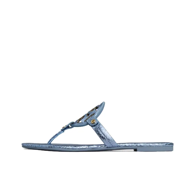 TORY BURCH Miller Python effect Leather Flip Flops-0