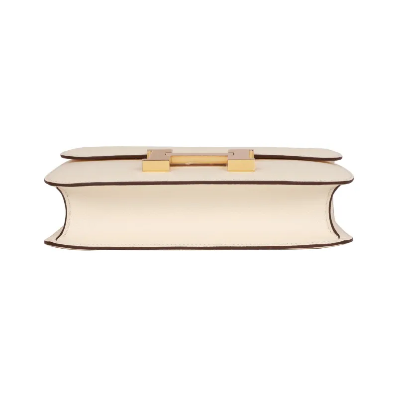 HERMES Constance Epsom Leather Shoulder Bag, Crossbody Bag Mini Women's I2 Nata Cream White-5