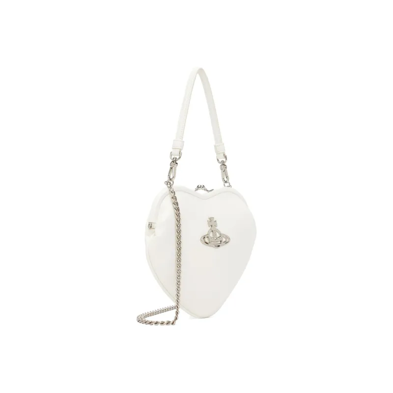 Vivienne Westwood Cow Leather Shoulder Bag, Crossbody Bag, Handbag Regular Women's White-1