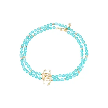 CHANEL Metal Necklaces Women's Blue