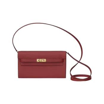 HERMES Kelly To Go Epsom Calfskin Crossbody Bag Shoulder Bag Women's K1 Rouge Grenade Garnet Red