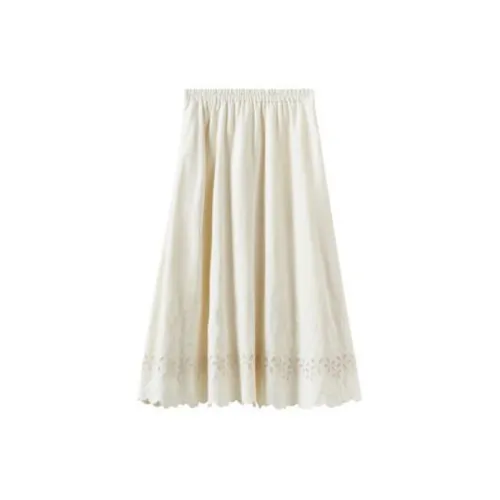 Inman Casual Long Skirts Women's Off White