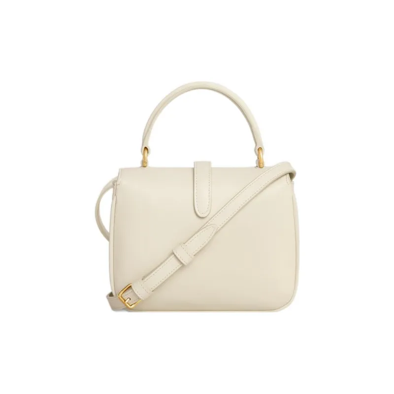 CELINE Tabou Smooth Calf Leather Shoulder Bag Crossbody Bag Handbag Mini Women's Pearl White-2