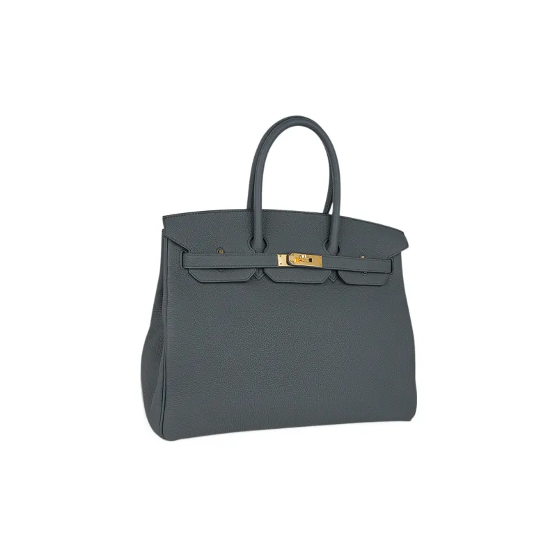 HERMES Birkin TOGO Leather Cow Leather Birkin Bag Handbags Women's Vert Amand Almond Green-3
