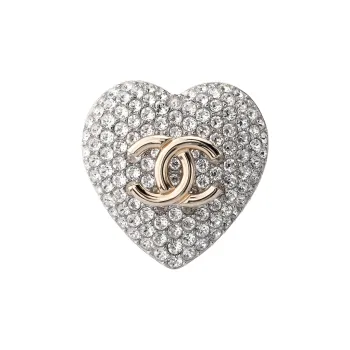 CHANEL Brooches Women's Gold White