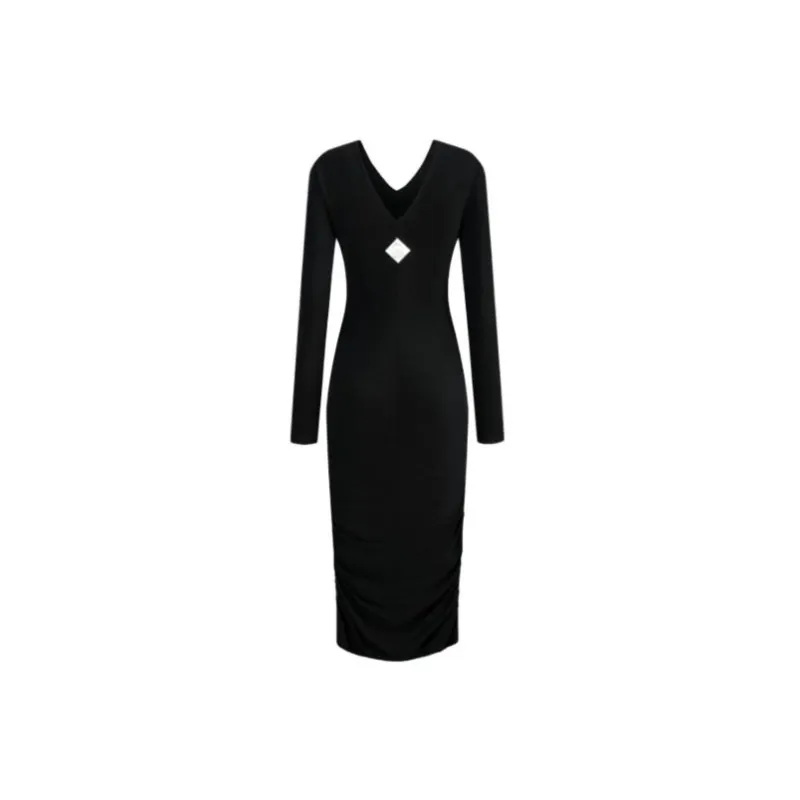 ARMANI EXCHANGE Long Sleeved Dresses Women's Black-2