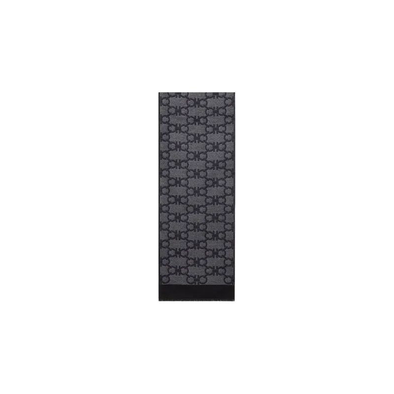 Ferragamo Gancini Pattern Knitted Scarf-0