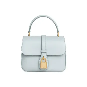 CELINE Tabou Smooth Calf Leather Shoulder Bag Crossbody Bag Handbag Mini Women's Light Blue