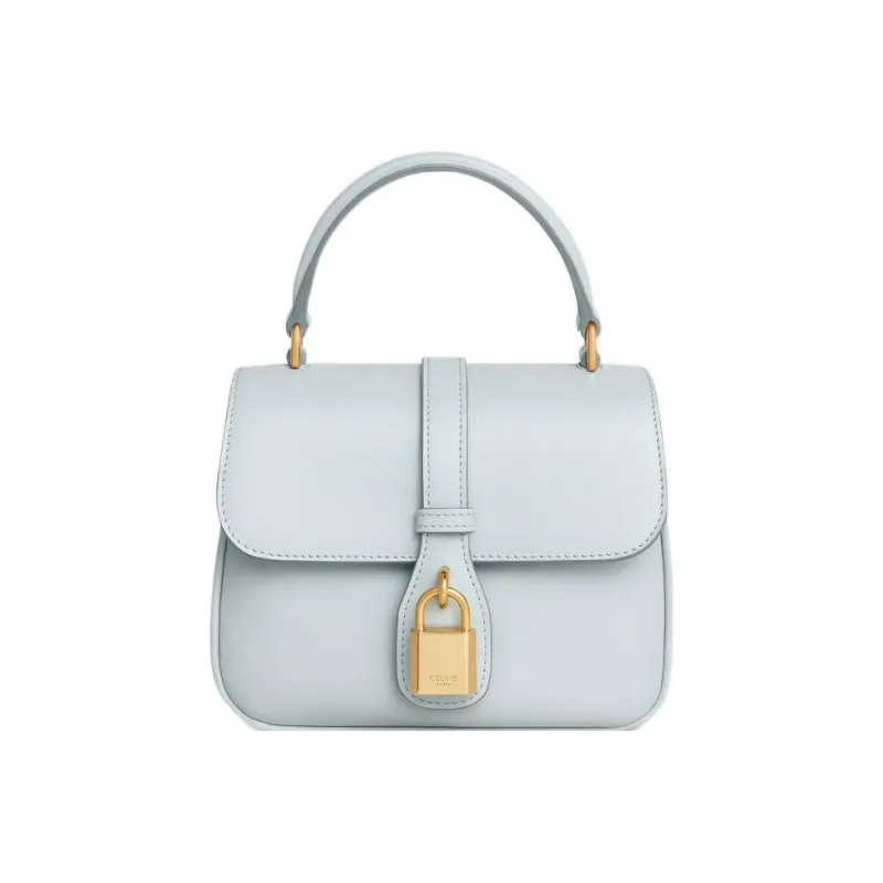 CELINE Tabou Smooth Calf Leather Shoulder Bag Crossbody Bag Handbag Mini Women's Light Blue-0
