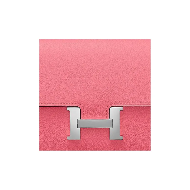 HERMES Evercolor Calfskin Wallet Women's 8W RoseAzalee New Lipstick Powder-3
