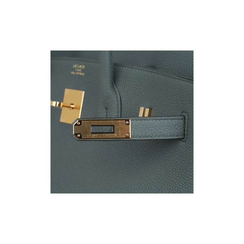 HERMES Birkin TOGO Leather Cow Leather Birkin Bag Handbags Women's Vert Amand Almond Green-8