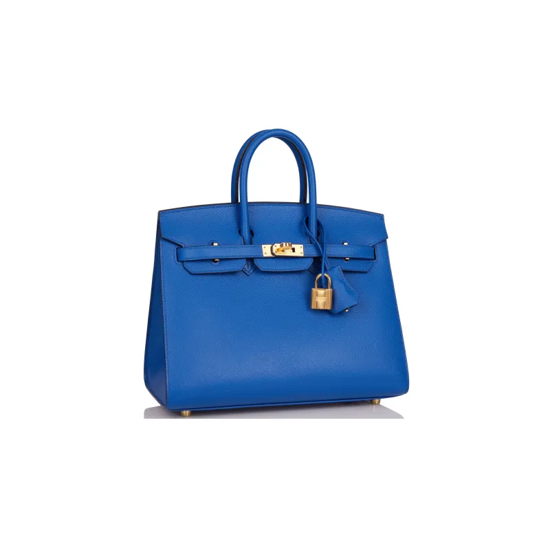 HERMES Birkin Epsom Leather Handbag Women's 71 Bleu France French Blue-2