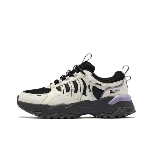 QIAODAN Wild Type Wear sandal And Lightweight Low Top Running Shoes Women's Black White