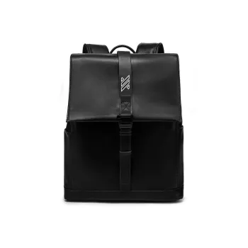 NOMK PU Biker Cycling 14-Inch Laptop Bag Backpack Regular Unisex Black