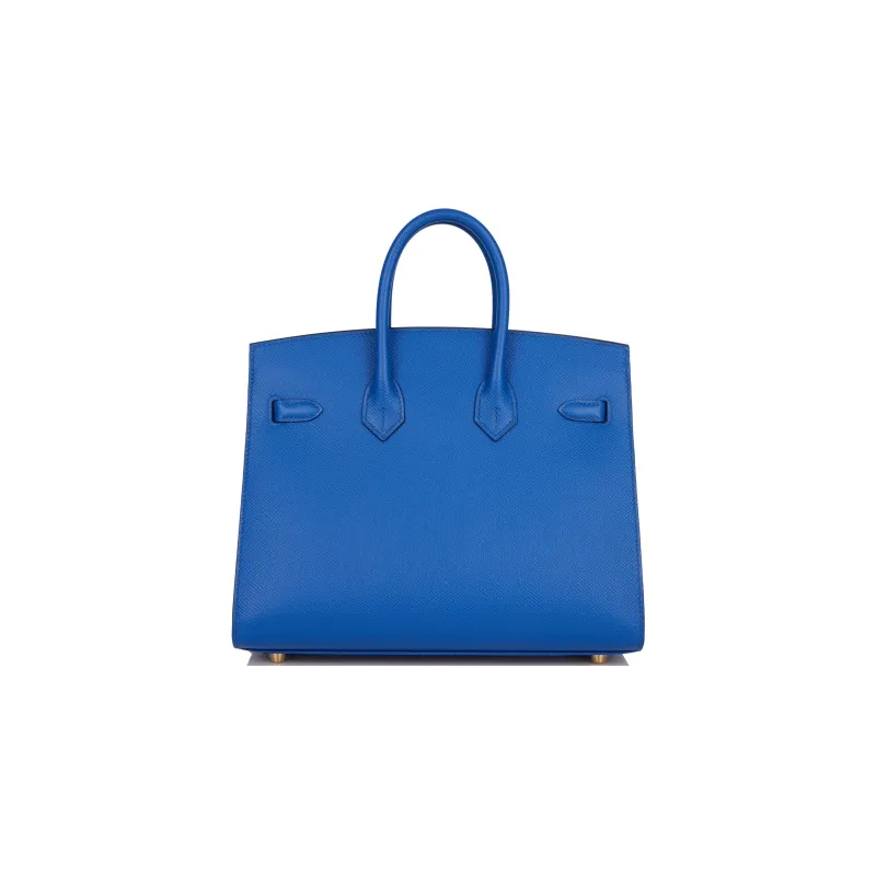 HERMES Birkin Epsom Leather Handbag Women's 71 Bleu France French Blue-4