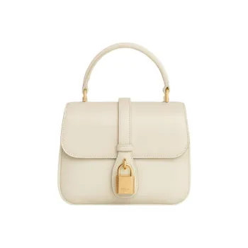 CELINE Tabou Smooth Calf Leather Shoulder Bag Crossbody Bag Handbag Mini Women's Pearl White