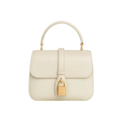 celine Camarat Tabou Smooth Calf Leather Shoulder Bag Crossbody Bag Handbag Mini Women's Pearl White