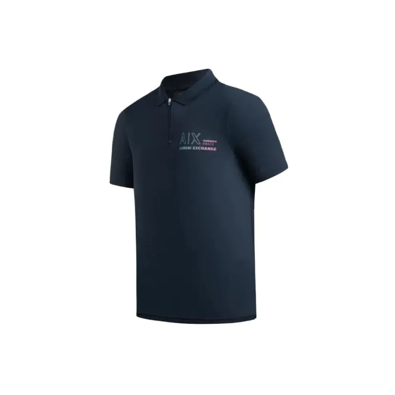ARMANI EXCHANGE Polo Shirts Men Navy Blue-2